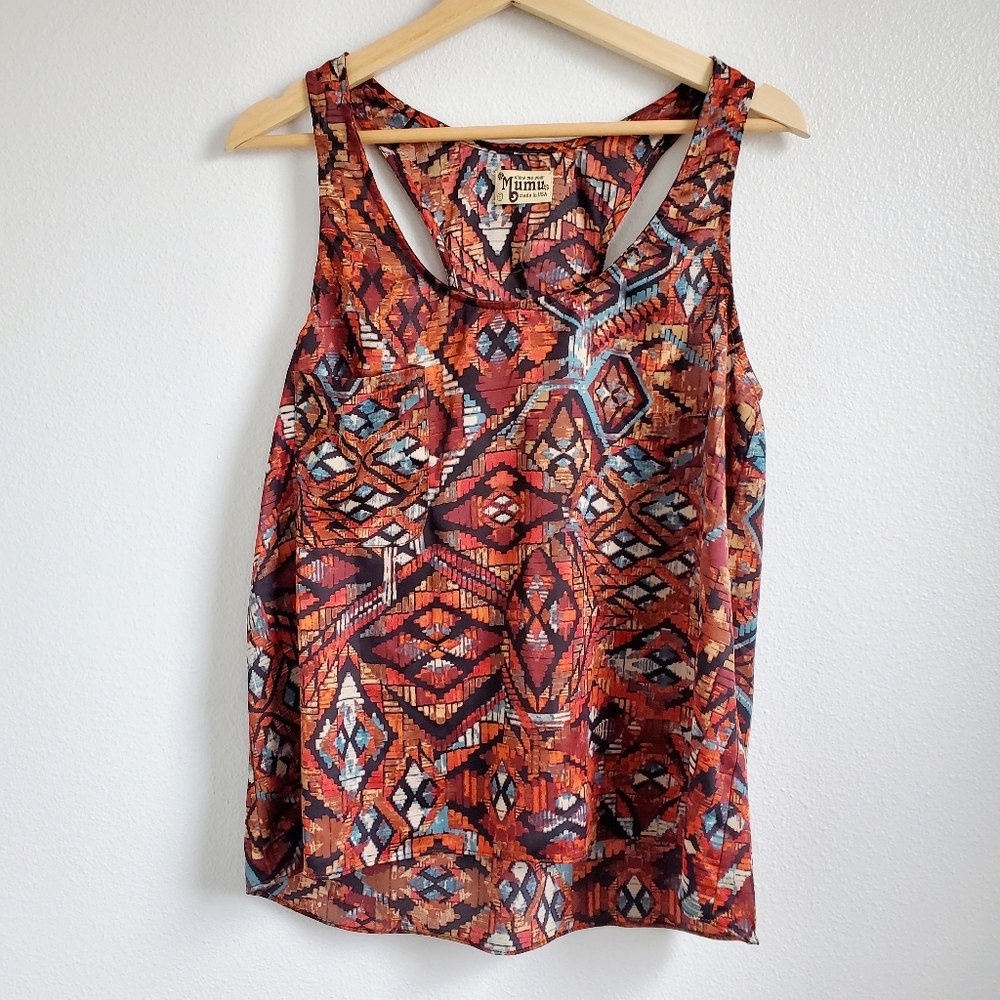 Show Me Your Mumu Racerback Multicolor Tank Top Womens Size S Small